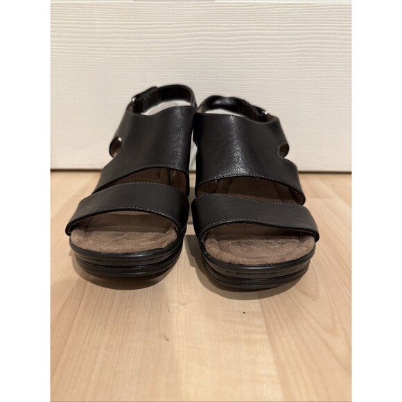 Natural Soul Naturalizer Regal Sandal Slingback Wedge Heel Black Size 10 NWOB - Picture 2 of 8